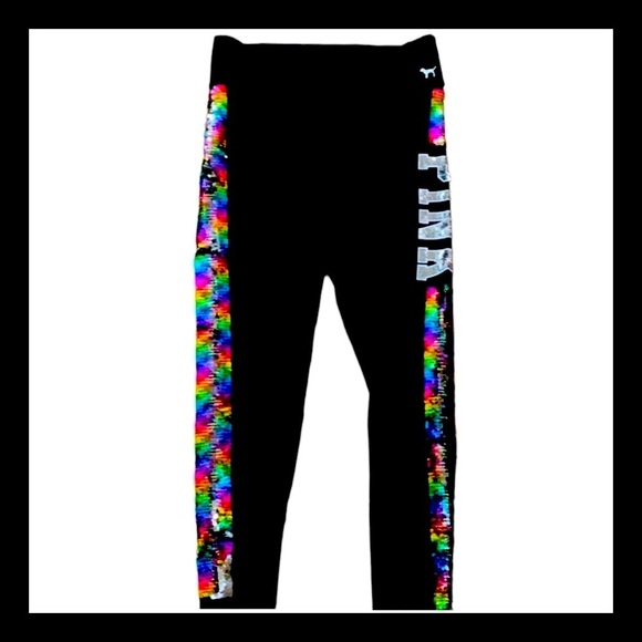 Rare Victoria’s Secret PINK Sequin Tracksuit Rainbow Holographic Logo Size Small - Picture 10 of 13